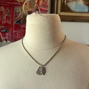 disney winnie the pooh pendant silver gray necklace